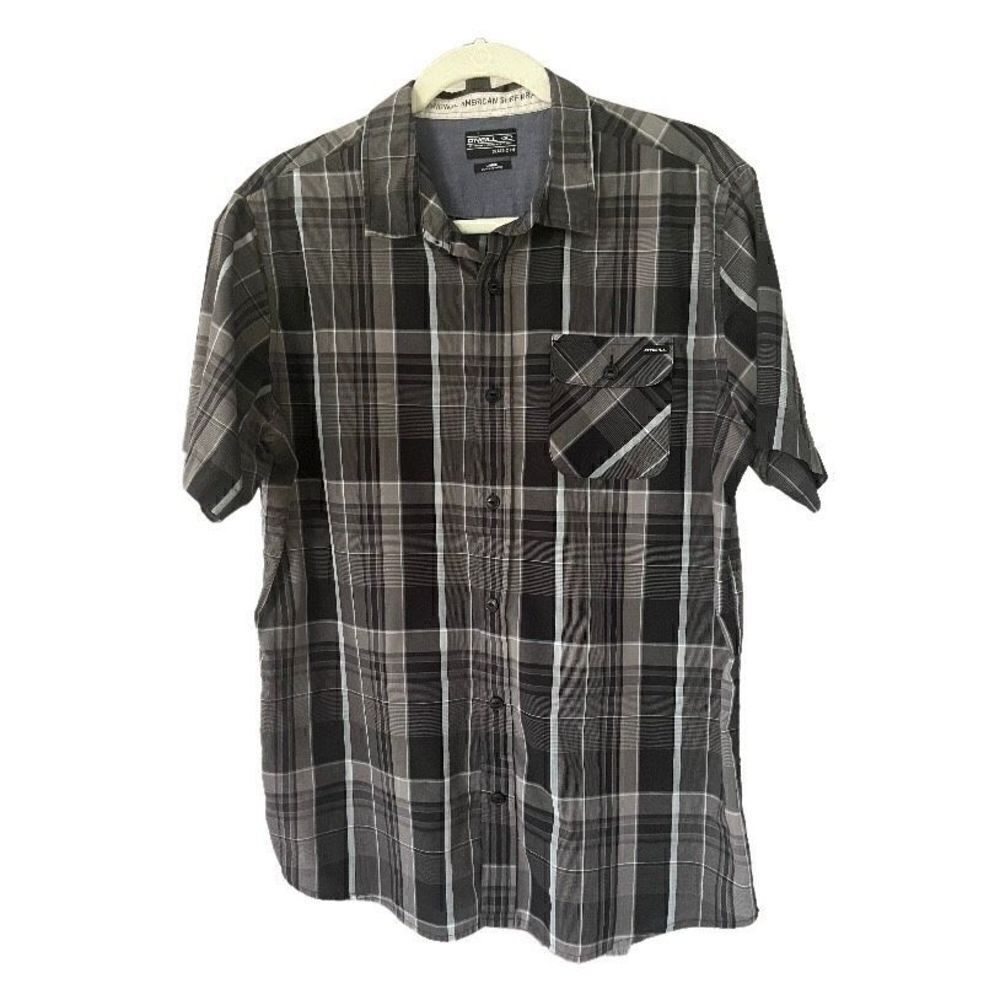 O’Neill Plaid Short Sleeve Button Up Top Shirt Men’s Large